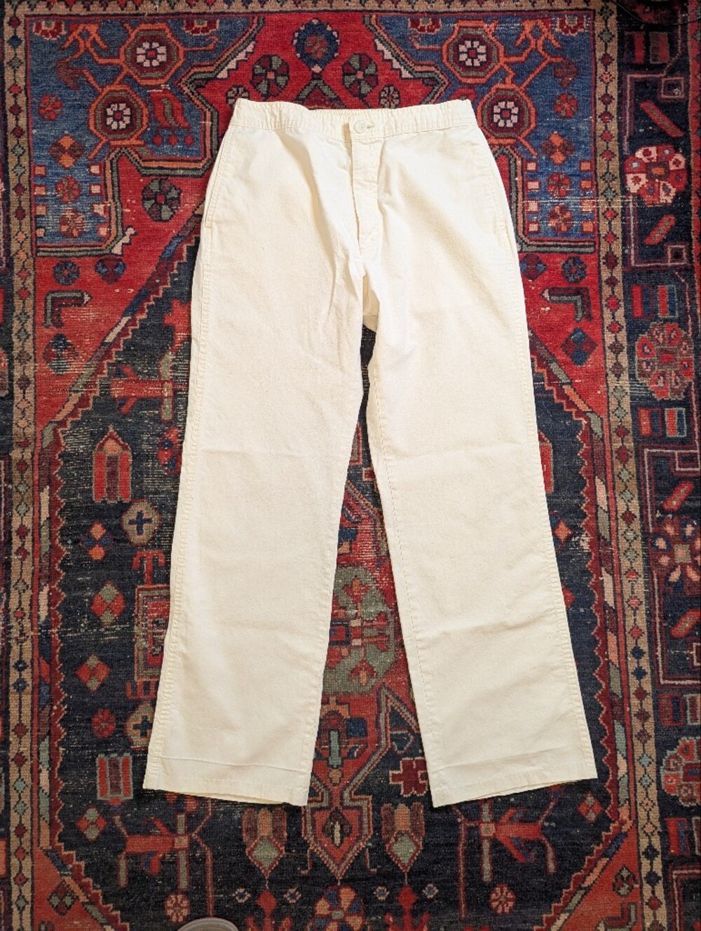 Vintage 1980s Levi's Cream Straight-Leg Casual Pants